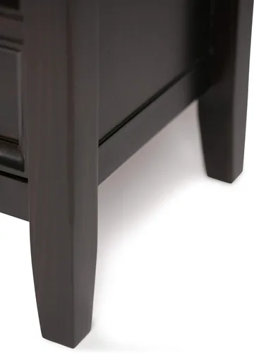 Vista 5 de SIMPLIHOME Amherst - Mesa consola – Mesa de sofá de madera maciza de 48 pulgadas de ancho en color marrón nogal, mesa de almacenamiento