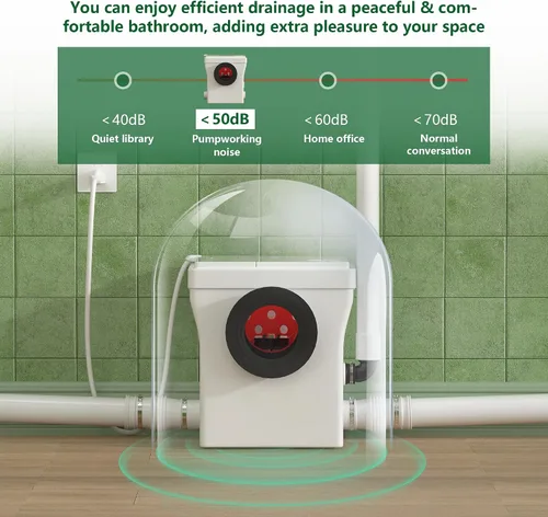 Vista 5 de SUPERFLO Sistema de inodoro Upflush para inodoro macerador de sótano