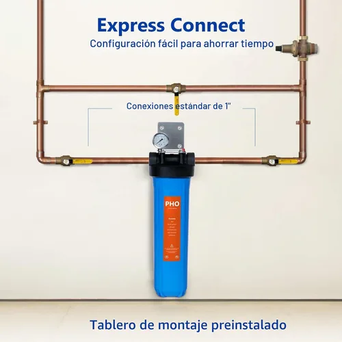 Vista 4 de Express Water WH100SP Sistema de filtro de agua para toda la casa antiescala, azul