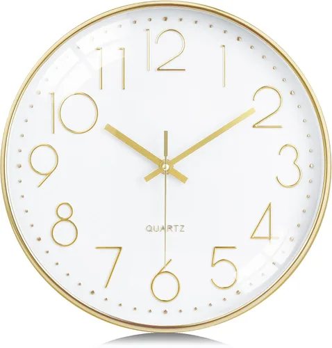 Vista 11 de Lafocuse Reloj de pared silencioso azul marino de 12 pulgadas, funciona con pilas, reloj de pared analógico para cocina, sala de estar, dormitorio