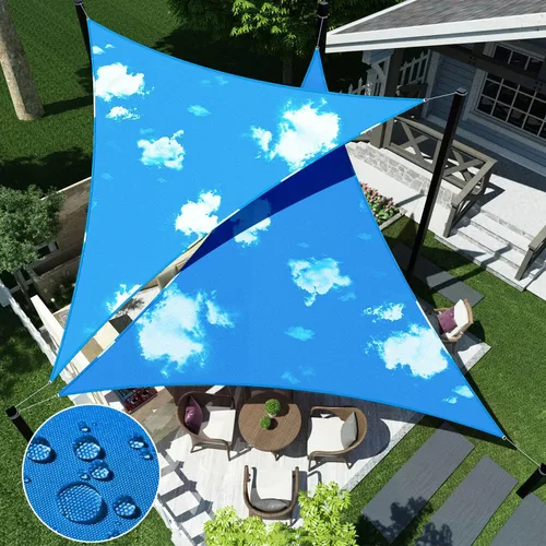 Vista 11 de ECOOPTS Toldo impermeable triangular, bloqueo UV, para patio, pérgola, jardín (5 x 5 x 5 pies, beige)