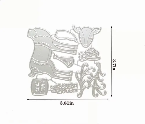 Vista 2 de Troqueles de metal de ciervo de Navidad para hacer tarjetas, plantillas cortadas para álbumes de recortes, álbum de fotos, papel decorativo