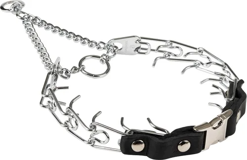 Vista 23 de Herm Sprenger Collar de Entrenamiento para Perros de Liberación Rápida Negro de Acero Inoxidable Collar Sin Tirones Hebilla de Cuero de Liberación