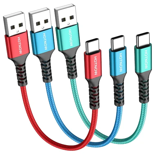 Vista 13 de Cable corto USB A a USB C de 0.5 pies, paquete de 3 cables USB C de 6 pulgadas de carga rápida 3A para iPhone 17 16 15, Samsung Galaxy S24 S23 S11