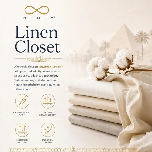 Vista 6 de Linen Closet Juego de sábanas de 1000 hilos de algodón egipcio de 4 piezas, 100% satén de algodón, ropa de cama de lujo con bolsillo profundo de 18