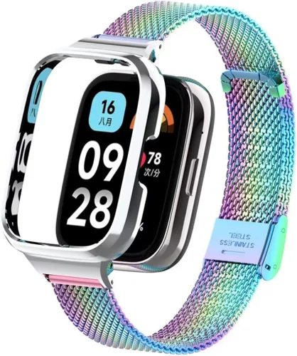 Vista 8 de Compatible con Xiaomi Redmi Watch 3 Active Bandas, correa de repuesto de metal de acero inoxidable para reloj inteligente Redmi Watch 3 Active Smart