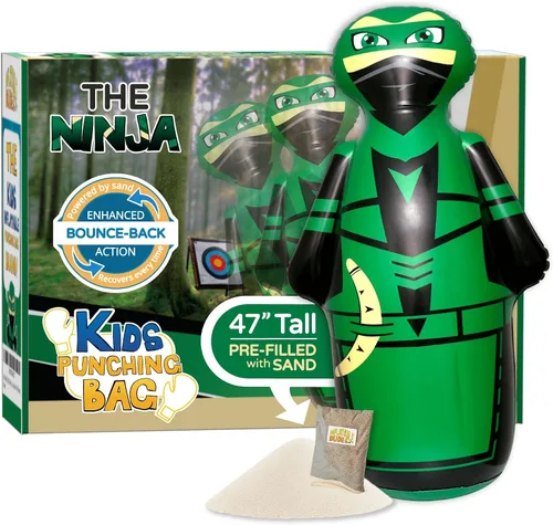Vista 10 de INFLATABLE DUDES Kids Punching Bag- Bop Bag Sand-Base Pre-filled with Sand, Bop Bag, Inflatable Toy, Punching Bag for Kids, Enhanced Bounce-Back