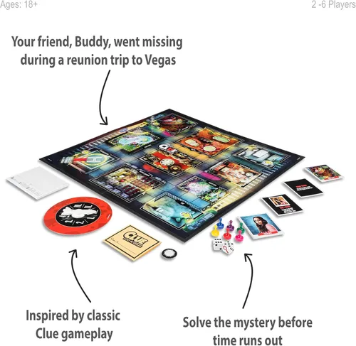 Vista 2 de Juego de mesa Clue Lost in Vegas The Classic Whodunnit Parody Mystery Game