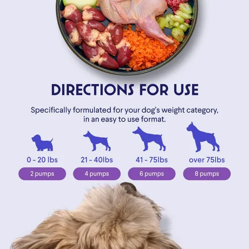 Vista 2 de Aceite de salmón prémium para perros, aceite de salmón noruego puro alto en Omega 3, EPA y DHA, potente aceite de pescado para la piel y el pelaje