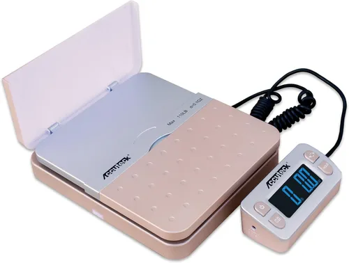 Vista 3 de Accuteck ShipPro W-8580 - Báscula postal digital dorada de 110 libras x 0.1 onzas, edición limitada