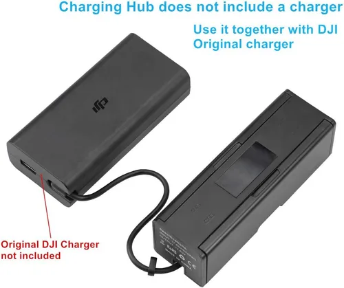 Vista 6 de Hanatora Hub de carga de batería plegable 4 en 1 para DJI Mavic 2 Pro/Zoom/Enterprise Drone, múltiples accesorios de cargador con indicador de carga