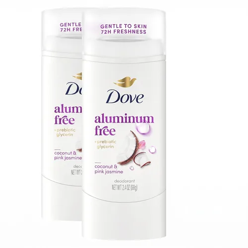 Vista 8 de Dove Desodorante en barra de coco y jazmín rosa sin aluminio, 2.4 onzas