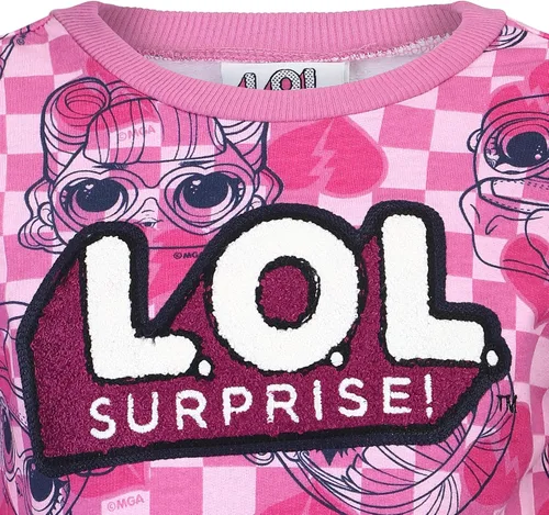 Vista 3 de LOL Surprise - Conjunto de sudadera y leggings de 2 piezas para niños pequeños, color rosaazul