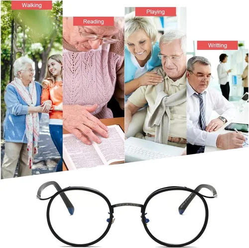Vista 7 de COTIA Gafas de lectura de transición fotocrómicas progresivas multienfoque lector para hombres/mujeres gafas redondas clásicas
