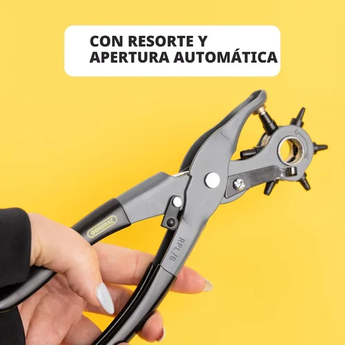 Vista 5 de General Tools Herramienta perforadora de cuero – 6 tamaños de agujeros múltiples para cuero, caucho y plástico – Hobbies & Crafts 8.5 pulgadas