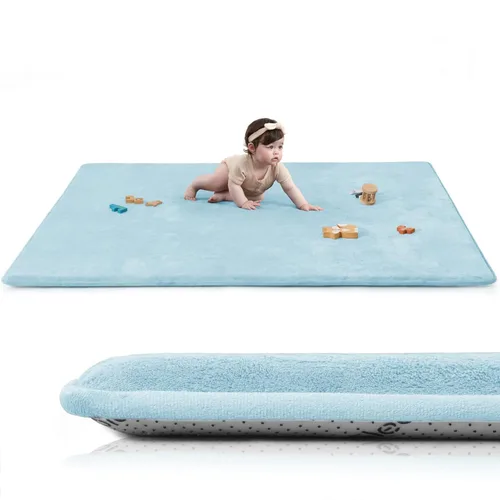 Vista 43 de Tapete de juego ultra suave para bebé, tapete redondo de espuma elástica de 1.3 pulgadas de grosor de 47 pulgadas para niños pequeños, parte trasera