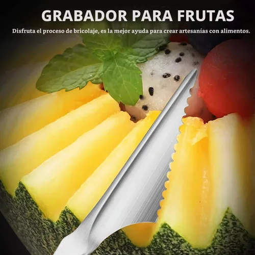 Vista 4 de VILLCASE - 2 cuchillos para tallar frutas en forma de V, herramientas