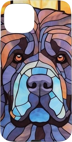 Vista 9 de Newfoundland Dog Stained Glass Case for iPhone 17