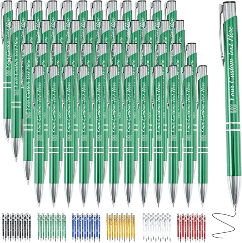 Vista 32 de Bolígrafo personalizado, 1 unidad, bolígrafo personalizado con logotipo de mensaje de nombre comercial grabado, tapa de clic de tinta negra, regalo