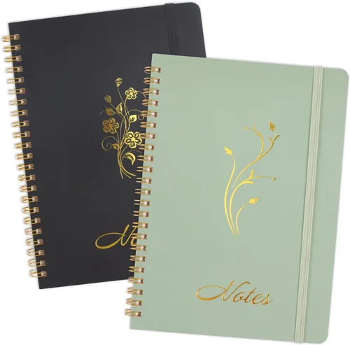 Vista 9 de Joyberg Cuaderno estético en espiral, 2 cuadernos bonitos, cuadernos de 8.3 x 6 pulgadas para mujeres, cuaderno en espiral A5 para oficina, escuela