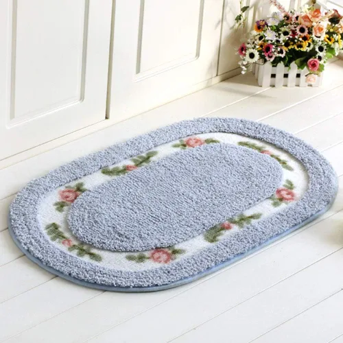 Vista 7 de vctops Elegante tapete de baño con diseño de rosas y flores, tapete de bienvenida para cocina, suave, antideslizante, absorbente, color rosa, 31 x