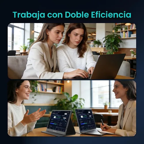 Vista 5 de SANSUI Monitor portátil de 15.6 pulgadas FHD 1080P Monitor de viaje para laptop, USB C HDMI ultrafino IPS pantalla de computadora con altavoces