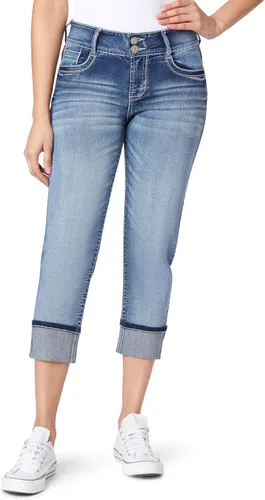 Vista 15 de WallFlower Vaqueros Luscious Curvy de 23.5” de cintura media para mujer, jeans de mezclilla Insta Stretch para juniors Albahaca