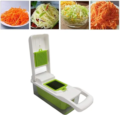Vista 3 de Todo en picador de verduras, rebanador de verduras y rallador de queso, picador de verduras de cebolla C Food C, utensilios de cocina con pelador