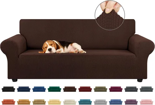 Vista 83 de KEKUOU Funda elástica para sofá biplaza, funda de sofá para sofá de 2 cojines (55-78 pulgadas), protector de muebles con parte inferior elástica