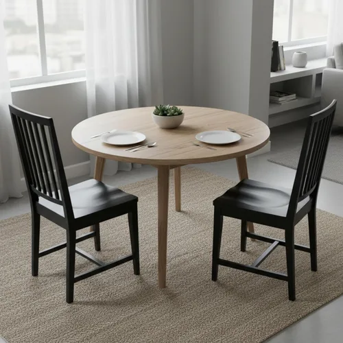 Vista 2 de Vienna Sillas de comedor de madera, juego de 2, 17.50 pulgadas de ancho x 21.60 pulgadas de profundidad x 38.50 pulgadas de alto, capacidad