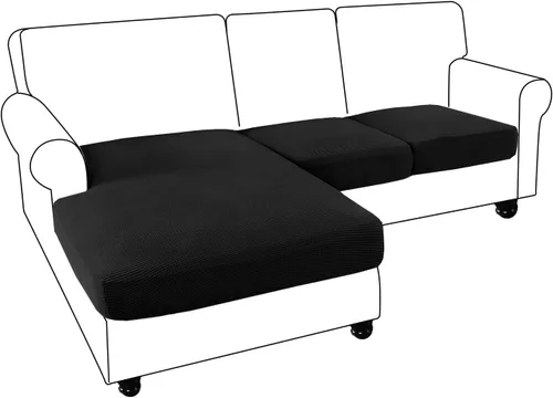 Vista 16 de Funda de sofá seccional de 3 piezas para sofá seccional en forma de L, protector elástico de muebles para sofá seccional izquierdo o derecho