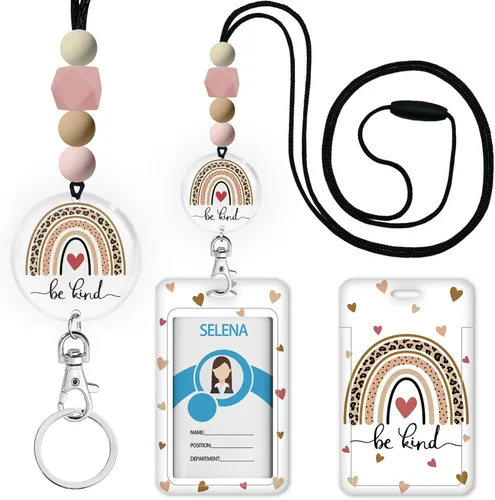 Vista 15 de Cordones para Profesores de Concienciación sobre el Autismo para Tarjetas de Identificación y Llaves, Lindo Cordón de Silicona con Cuentas Separable