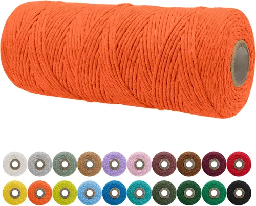 Vista 122 de JeogYong Cordón de macramé de un solo hilo 3 mm x 109 yardas (328 pies) Cuerda de algodón suave Hilo de macramé de 3 mm, suministros de macramé