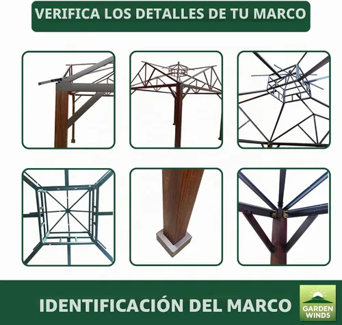 Vista 5 de Garden Winds Cubierta superior de repuesto RipLock 350 reforzada compatible con selección de estilo, techo inclinado de 10 x 10 pies, modelos