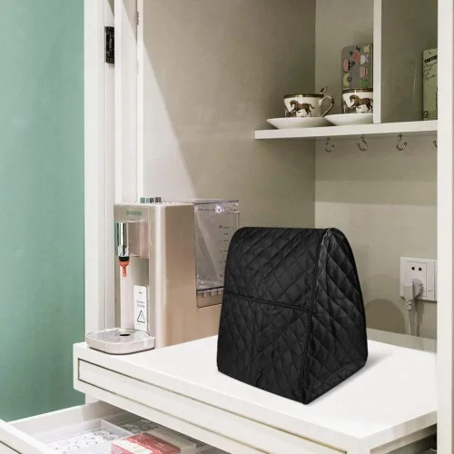 Vista 7 de Cubierta a prueba de polvo para batidora de pie con bolsa organizadora para mezclador KitchenAid para mantenerlo limpio y seguro (negro)