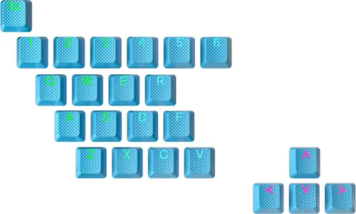 Vista 17 de Ranked Juego de teclas de goma Double Shot translúcido Perfil OEM para teclado mecánico para juegos (negro, 23 teclas)