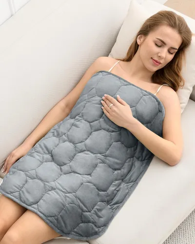 Vista 18 de Cottonblue Manta con peso de 7 libras, 29 x 24 pulgadas, acogedora manta con peso de terciopelo de cristal de lujo para adultos, manta pequeña