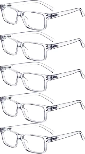 Vista 22 de Eyekepper Gafas de Lectura Vintage para Hombre - 3 Pares Negros y 2 Pares Azules - Gafas Clásicas con Bisagra de Resorte +0.00 3 negro 2 azul