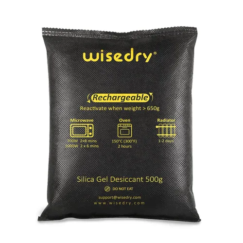 Vista 14 de Wisedry 5 Gram [60 Paquetes] Bolsas de Gel de Sílice de Grado Alimentario Recargables Deshumidificadores Desecantes con Cuentas Indicadoras