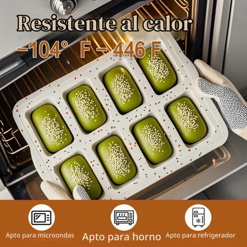 Vista 4 de AVIDON Mini moldes de silicona para pan, moldes de silicona antiadherentes para hornear pasteles pequeños, pan, pan, 8 moldes pequeños para pastel