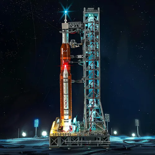 Vista 2 de Brickshine Iluminación LED compatible con LEGO NASA Artemis Space Launch System 10341, kit de luz compatible con LEGO 10341, dando luz al modelo,