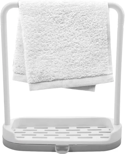 Vista 9 de Toallero de cocina para encimera de cocina, soporte para trapo, soporte para trapo, barra desmontable de cocina, toallero, organizador de Gris