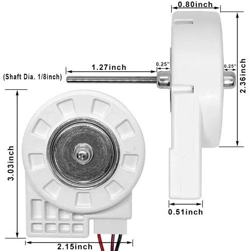 Vista 4 de Reemplazo del motor del ventilador del evaporador del refrigerador de 12V 4W para Midea BCD-330WTV 50240401000p ZWF-02-4 CW Congelador Condensador