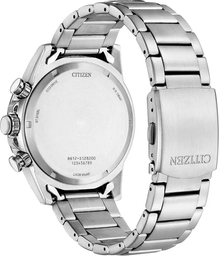 Vista 3 de Citizen Men's Sport Casual Brycen Eco-Drive Chronograph Stainless Steel Watch, 1224 Hour Time, Date, Tachymeter, 100 Meters Water Resistant