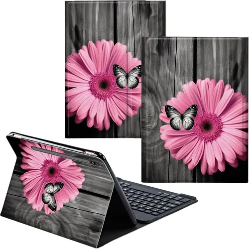 Vista 35 de Funda para Samsung Galaxy Tab S6 Lite 2022/2020 Teclado Inalámbrico Desmontable y Cubierta De Soporte De Cuero PU Funda Protectora Para Samsung