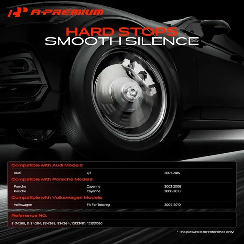 Vista 2 de A-Premium Rotores de freno de disco delanteros perforados y ranurados de 13.77 pulgadas (13.768 in) compatibles con modelos seleccionados Audi