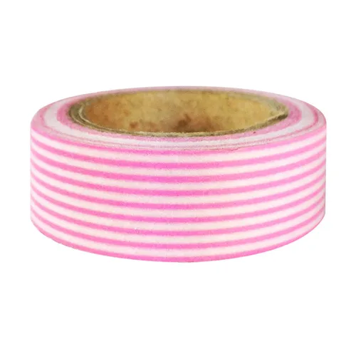 Vista 5 de Wrapables Cinta adhesiva japonesa a rayas Washi - Rayas cortas negras y multicolor