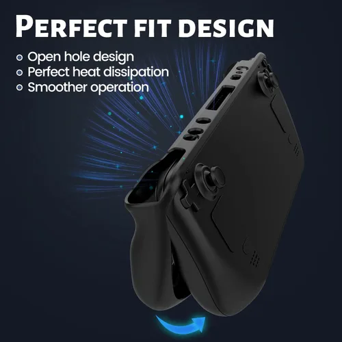 Vista 5 de Funda protectora para cubierta de vapor funda protectora de goma suave anticaídas y antideslizante negro transparente