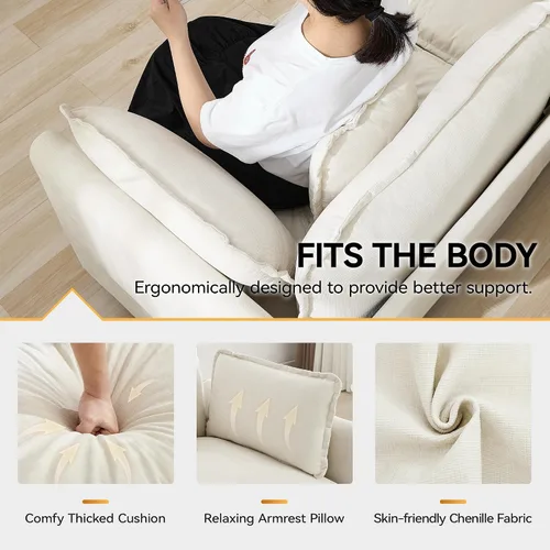 Vista 4 de Sofá modular en forma de nube de 113 pulgadas, sofás de asiento profundo de gran tamaño para sala de estar, sofá modular tapizado de chenilla