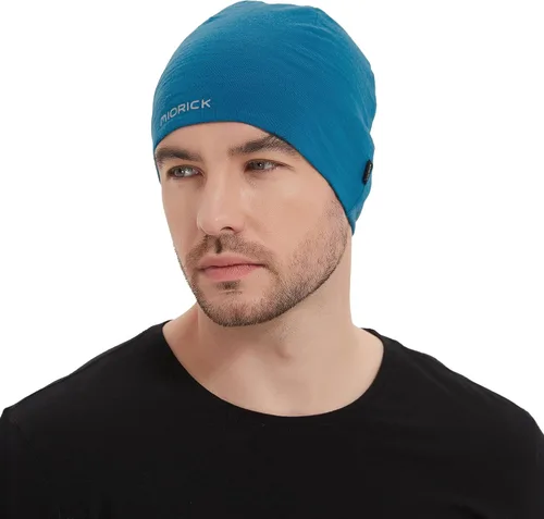 Vista 6 de Gorro de lana merina, gorra ligera para correr, transpirable, gorro de dormir para hombres y mujeres